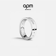 APM Monaco[周翊然同款]摩斯密碼戒指簡約對戒男生指環(huán)生日送男友七夕禮物 銀白色 66碼