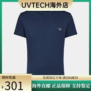 阿瑪尼（Emporio Armani）EA男士時(shí)尚休閑鷹標(biāo)修身純棉短袖T恤 深藍(lán) 6935 S