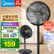 美的（Midea）電風(fēng)扇家用7葉落地扇搖頭電風(fēng)扇循臥室宿舍輕音風(fēng)扇臺(tái)式桌面小型風(fēng)扇臺(tái)地兩用升級(jí)款 黑色丨智能定時(shí)預(yù)約30adr