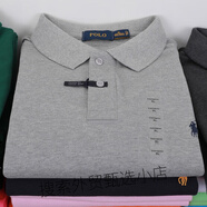 POLO SPORT美國保羅短袖polo衫男夏季新款t恤男純棉小馬標刺繡翻領(lǐng)男T恤 灰色 S  建議100-125斤