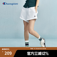 Champion冠軍短褲女2025春季新款學(xué)院風(fēng)運動褲美式潮流短衛(wèi)褲熱褲 白色 S