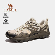 駱駝（CAMEL）昆侖山戶外登山鞋男士防滑耐磨夏季透氣徒步鞋戶外運動鞋女 米/森林綠，男，透網版 透網款 39