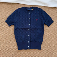 POLO SPORT保羅RL拉夫針織短袖開衫純色小馬刺繡圓領(lǐng)上衣11色可選 藏青色 S