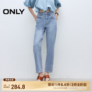 ONLY2025春季新款通勤氣質(zhì)高腰直筒褲九分褲牛仔褲女|125149028 J33 350水洗牛仔藍 M M標準褲長