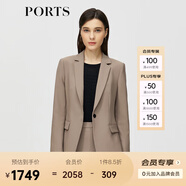 PORTS寶姿女裝秋冬新款長(zhǎng)袖中長(zhǎng)小西裝ALM9J028NWQ088 駝色 XS (2)
