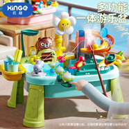欣格兒童洗碗機(jī)玩具電動(dòng)出水洗碗臺(tái)滑梯過(guò)家家廚房生日禮物向日葵藍(lán)色