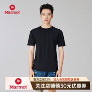 土撥鼠（Marmot）男款輕量戶(hù)外T恤 吸濕排汗 抗菌 透氣 圓領(lǐng)短袖 Climb Skin 黑色 M