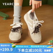 意爾康復古德訓鞋女25春季新款單鞋學生休閑運動鞋 49830W  杏色2 36