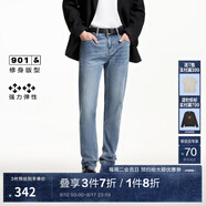 杰克·瓊斯（JACK&JONES）男裝修身牛仔褲男彈性品牌男褲休閑高檔潮流四季款寬松直筒褲子 135中藍(lán)牛仔 修身 32 175 W32/L32