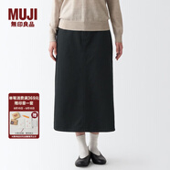 無(wú)印良品 MUJI 女式 絲光斜紋 裙子半身長(cháng)裙秋冬季簡(jiǎn)約風(fēng)純棉全棉BEK37C2A 黑色 M(160/66A)