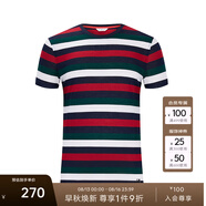 PORTS寶姿男裝夏季條紋休閑短袖棉質(zhì)T恤MN8N147UCC071 丈青條紋 S
