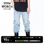 little MO&Co.童裝夏裝兒童褲子男童長褲女童純棉長款牛仔褲 牛仔藍(lán)色 100 110/50