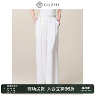 固執(zhí)（OBSTINATE）固執(zhí)2025春季新款新中式提花高腰寬松休閑直筒長(zhǎng)袖闊腿褲女 杏色 M