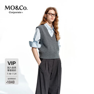 MO&Co.【秦嵐同款C+系列】毛衣2025春新品山羊絨MBE1SWT060 中花灰色 L L/170