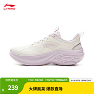 李寧（LI-NING）凌波v2丨休閑慢跑鞋女鞋2025新款舒適透氣簡約低幫運動鞋ARSV104 云霧白-1 37
