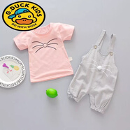 G.DUCKKIDS女寶寶夏裝套裝0到1周歲2至3多嬰兒衣服短袖短褲女童裝韓版潮時(shí)尚 短袖背帶鼠灰 73 建議5-10個(gè)月寶寶