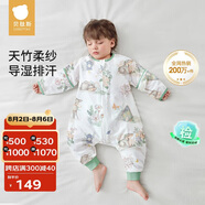 貝肽斯嬰兒睡袋夏季竹棉紗布寶寶睡衣分腿兒童防踢被睡袋前4后2靈鹿 M