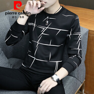 皮爾卡丹（pierre cardin）長(cháng)袖T恤男2025春秋季新款上衣服寬松外套男裝秋衣打底衫薄衛衣潮 838-多線(xiàn)條黑色 M