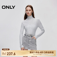 ONLY秋季舒適修身顯瘦螺紋高領(lǐng)毛衣針織衫女|124313004 G11 淺灰花色 M (165) 84A