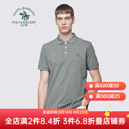 圣大保羅男裝2025夏季純棉商務(wù)休閑男裝上衣合身翻領(lǐng)polo體恤衫短袖t恤男 淺灰色Y5 M (48) 165/84B