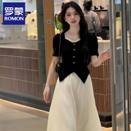 羅蒙（ROMON）短袖上衣半身裙兩件套夏季2025新款甜美氣質(zhì)時(shí)髦設(shè)計(jì)感蓬蓬裙套裝 單件半身裙 S