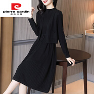 皮爾卡丹《專(zhuān)柜大碼》2025秋冬新款法式針織開(kāi)衫配背心裙子兩件套裝連衣裙 黑色 M 100斤以?xún)?
                                         title=