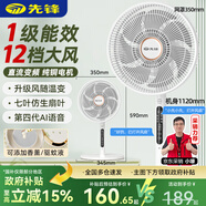 先鋒（SINGFUN）【直流變頻+升級語音款】家用電風扇落地扇一級能效純銅電機臺立式循環(huán)扇風大音輕強力扇ZDHR07S
