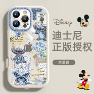 迪士尼（Disney）適用蘋(píng)果16ProMax手機殼新款迪士尼正版iPhone15可愛(ài)史迪仔卡通動(dòng)漫14plus原創(chuàng  )小眾時(shí)尚13Pro 【古董白】-晶透背板真機開(kāi)模防摔軟邊框【單殼】 iPhone_16_Pro_Max