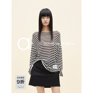 MO＆Co.edition【acv系列】針織衫2025秋新品醋酸綿羊毛寬松 白黑條色 XS 155