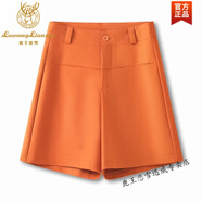 鹿王戀雪西裝短褲女2024新款夏季高腰直筒休閑夏季薄款顯瘦五分褲子 橘色 XL 【穿115-125斤】