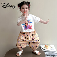 迪士尼（Disney）女小童哪吒套裝夏季2025新款寶寶短袖防蚊褲夏裝小女孩運(yùn)動(dòng)兩件套 哪吒組合短袖套裝 90 cm