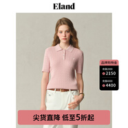 ELAND【繽紛棉棉冰】衣戀針織T恤女polo領(lǐng)含莫代爾短袖25夏季新款 淺粉色(26)L/Pink-A款F24E05 S /160