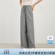 范思藍(lán)恩黑白條紋褲高腰慵懶寬松垂感直筒褲2025夏新款休閑褲2406 黑白條紋 M