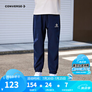 Converse匡威兒童裝男童褲子春秋兒童運(yùn)動(dòng)褲小學(xué)生修身長(zhǎng)褲秋冬季束腳褲子 藏青藍(lán)-梭織秋季 110 /53 【建議身高104-110cm】