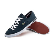 LACOSTE男鞋士帆布lacoste小白色休閑款夏一腳蹬懶人低幫女板鞋 藏青色 /偏大 44