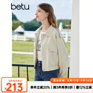 百圖betu女裝秋季新款短外套戶外露營通勤外套短風衣女2308T55 淺杏色 M