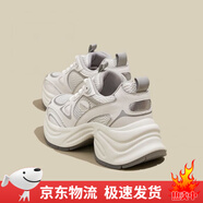 HQTING紅蜻蜓夏季女鞋透氣老爹鞋女款厚底2025新款網(wǎng)面透氣休閑內(nèi)增高運(yùn) 白色 升級(jí)版 37