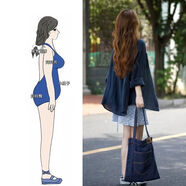 豪氣辣姐大碼女裝襯衫休閑套裝胖mm遮肉顯瘦碎花連衣裙海邊度假短裙子套裝 藏青色襯衫+碎花裙 【套裝】 L  (建議100-120斤)