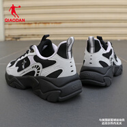 喬丹QIAODAN冬季女鞋輕便透氣跑步鞋運動(dòng)鞋跑鞋軟底休閑鞋學(xué)生R 黑色/淺苔灰-4346R 40