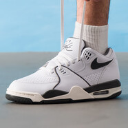 耐克（NIKE）官方艦店男鞋AIR FLIGHT 89氣墊運動(dòng)鞋AJ4兄弟款籃球鞋休閑跑步鞋 HJ4484-101/AIR FLIGHT/白鐵灰 42.5