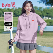 班尼路（Baleno）牛奶絲長袖衛(wèi)衣女秋季戶外運動百搭動感輕奢修身顯高連帽上衣外套