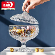 青蘋果歐式玻璃糖缸糖果罐儲物罐水果果盤果斗6.3英寸