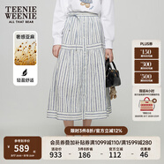 Teenie Weenie小熊女裝半身裙2025夏季新款清新活力時尚豎條紋裙子 條紋 M
