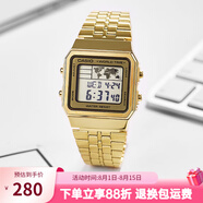 卡西歐（CASIO）手表 小春同款 情侶經(jīng)典復古小方塊 時(shí)尚學(xué)生表小金表七夕禮物 A500WGA-9D