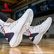 喬丹QIAODAN籃球鞋男鞋2025新款高幫防滑球鞋戰(zhàn)靴皮面防水運動鞋 白色/新星藍-118 40