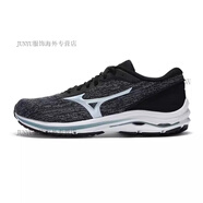 美津濃（MIZUNO）美津濃男子軟彈腳感輕盈舒適緩震慢跑鞋WAVE KIZUNA 3 02/黑色/灰色/銀色 43
