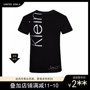 Canter Koala 夏裝ck t恤男新款短袖官方男裝字母印花圓領(lǐng)休閑百搭體恤0 ck0黑色短袖t恤 L /175 建議120-135斤