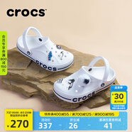 crocs卡駱馳洞洞鞋貝雅卡駱班輕便耐磨一腳蹬休閑鞋|205089 白/深藍(lán)-126 43 (270mm)