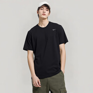 耐克（NIKE）長袖t恤男 25秋季新款DRI-FIT速干透氣健身圓領運動服跑步緊身衣 黑色/DRI-FIT導濕速干/ 反光LOGO L (175) 【推薦130-150斤】