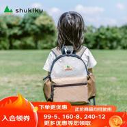SHUKIKU兒童書(shū)包小學(xué)生中學(xué)生書(shū)包男女生大容量休閑背包雙肩包淺卡其L碼